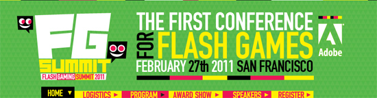 Заголовок сайта Flash Gaming Summit